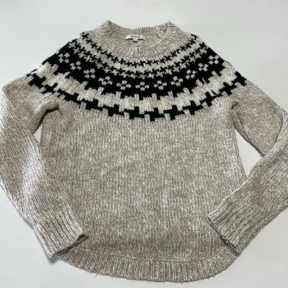 Madewell Fair Isle Ski Sweater Size Small Nordic Preppy Y2K Acadamia wool blend - Picture 1 of 7